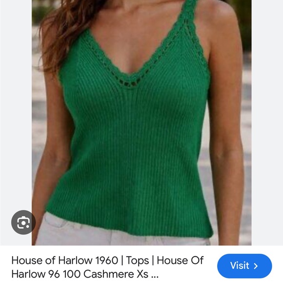 House of Harlow 1960 Tops - House of Harlow 1960 Emerald Green Knit V-Neck Size Small NWT